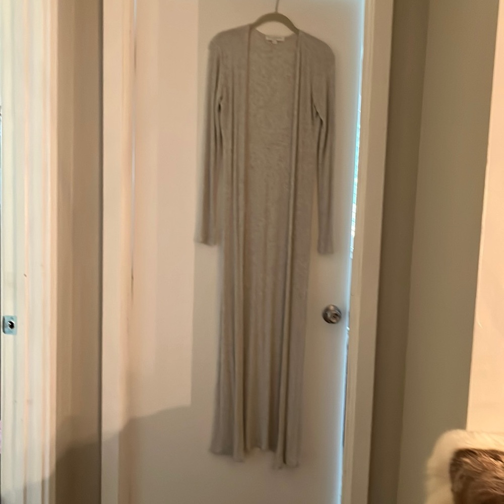Long ribbed cover up or sweater or robe